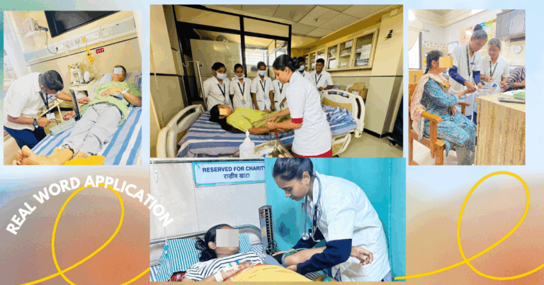 Nursing students at the A.S.M.T. skill laboratory