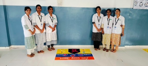 AIDS Day Rangoli Competition at A.S.M.T. School of Nursing — photo 1