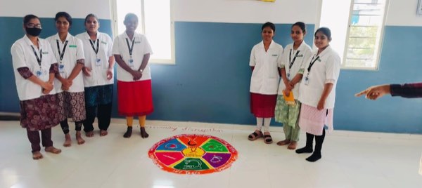 AIDS Day Rangoli Competition at A.S.M.T. School of Nursing — photo 2