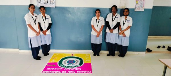 AIDS Day Rangoli Competition at A.S.M.T. School of Nursing — photo 4